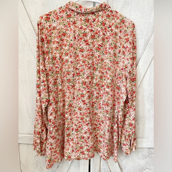 J. Jill Floral Button Down Top Long sleeve Boho Women’s XL Cottagecore Fairy - Picture 7 of 9